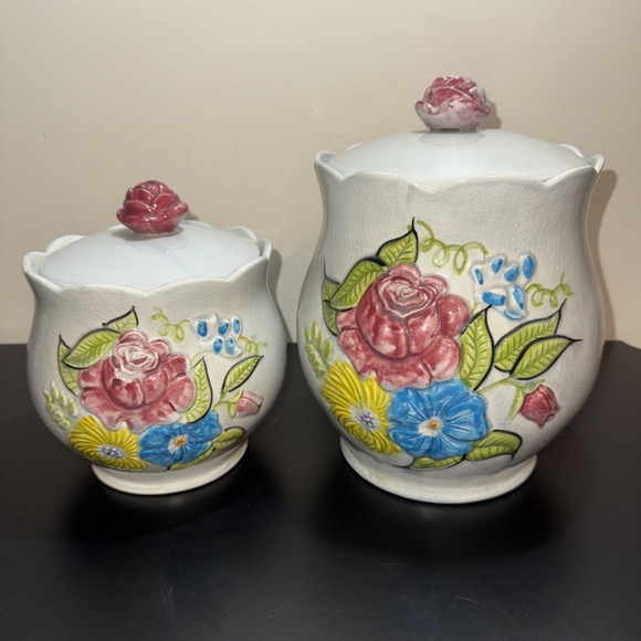 Mid-Century Cookie Jar California Pottery USA  Biscuit Barrel or Canister Set - Picture 2 of 14